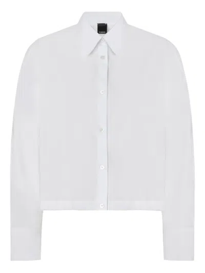 Pinko Buttoned Collar Cotton Shirt In White