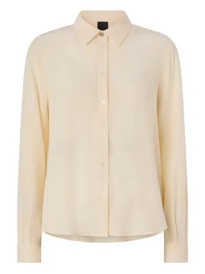 Pinko Buttoned Collared Shirt In Neutral