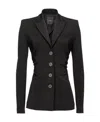 Pinko Buttoned Gathered Long-sleeved Blazer In Black