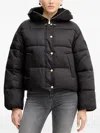 Pinko Buttoned Hooded Jacket In Black
