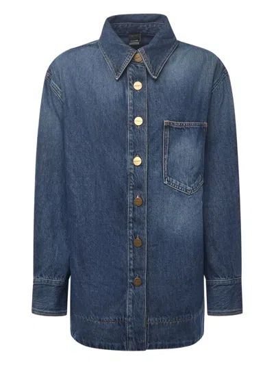 PINKO BUTTONED POCKET DENIM SHIRT