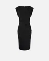 Pinko Buttoned Sleeveless Linen Dress In Noir Limousine