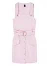 Pinko Squared Neck Sleeveless Dress In Pink