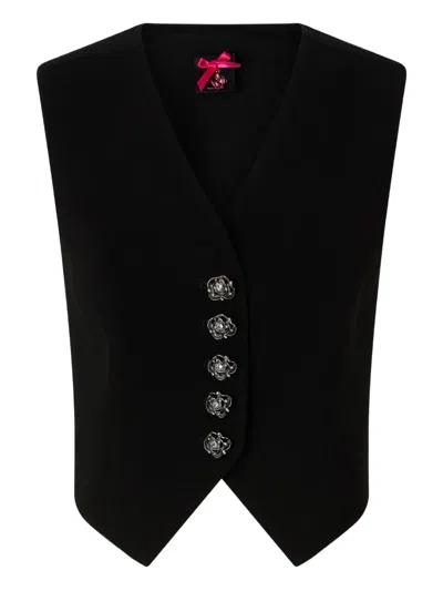 Pinko Buttoned Waistcoat In Black