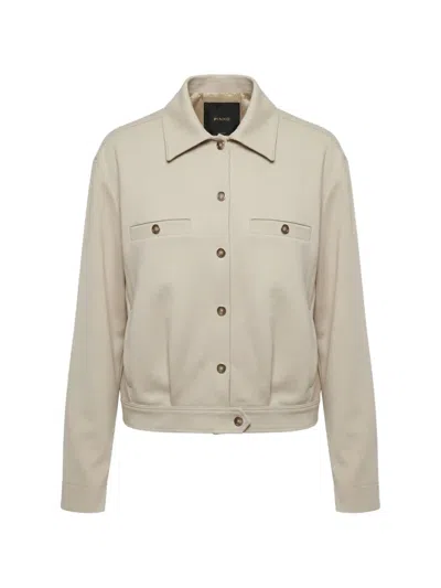 Pinko Caprifoglio Button Front Jacket In Neutral