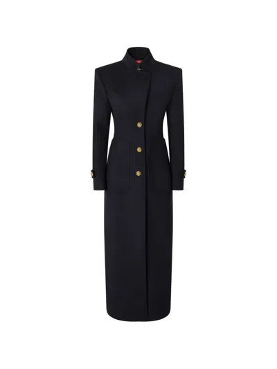 Pinko Button-fastening Single-breasted Coat In Black