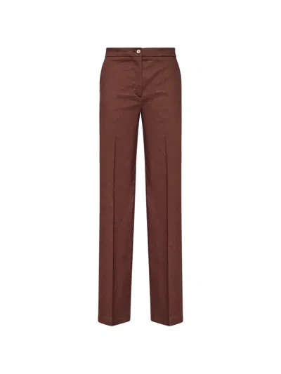 Pinko Button-fastening Trousers In Brown