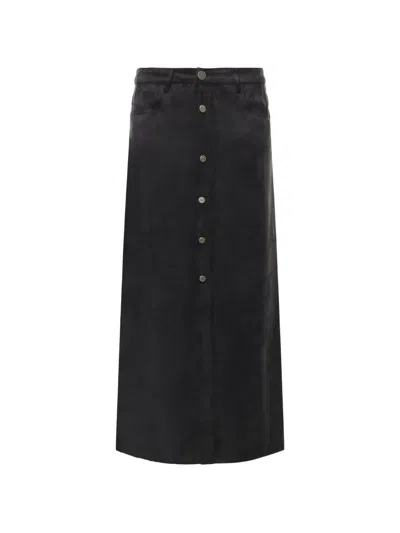 Pinko Button-up Midi Skirt In Blue