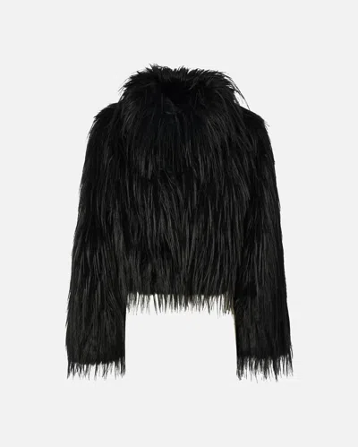 PINKO FUR-EFFECT PEA COAT
