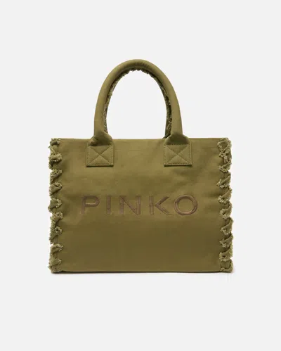 Pinko Cabas De Plage En Canvas Recyclé