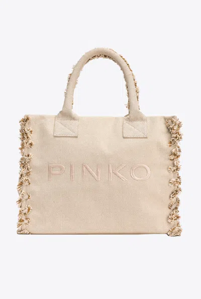 Pinko Beach Shopper In Canvas Riciclato Sale E Pepe In 7uhq