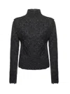 Pinko Knit Turtleneck With Cable Stitch In Multi