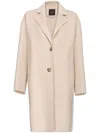 Pinko Notched Lapels Single-breasted Coat In Neutrals