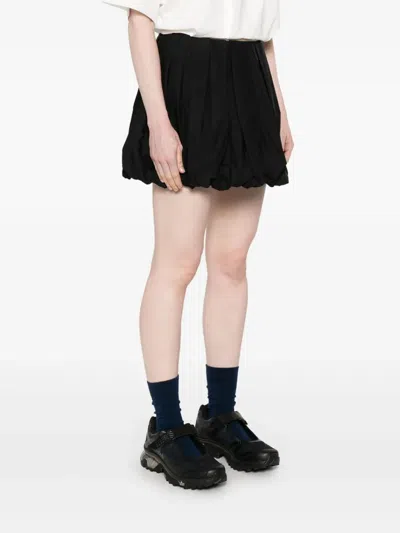 Pinko Cadric Mini Skirt With Zip Fastening In Nero Limousine