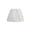 Pinko White Skirt With Pleated Details And Balloon Hem In Cotton Woman In White