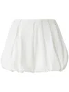 Pinko White Skirt With Pleated Details And Balloon Hem In Cotton Woman In Bianco Brill.