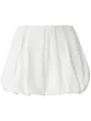Pinko White Skirt With Pleated Details And Balloon Hem In Cotton Woman In Bianco Brill.
