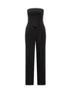 Pinko Elegant Bustier Jumpsuit With Wide-leg Trousers In Black