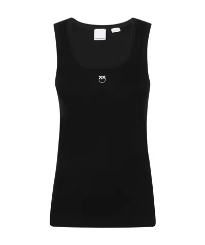 PINKO PINKO CALCOLATORE LOGO-PRINTED RIBBED TANK TOP