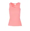 Pinko Ribbed Tank Top With Bird Logo In Pink