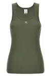 Pinko 'calculator' Ribbed Sleeveless Top In Green