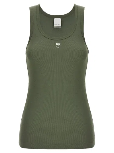 Pinko 'calculator' Ribbed Sleeveless Top In Green