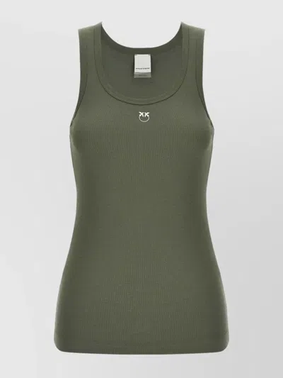 PINKO 'CALCULATOR' RIBBED SLEEVELESS TOP