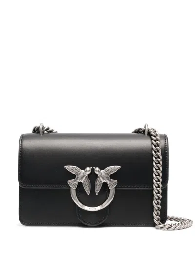 PINKO CALF LEATHER SHOULDER BAG