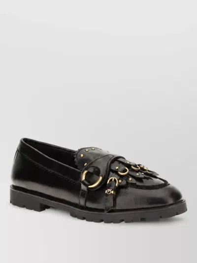 Pinko Calf Leather Slip-on Ballerina Shoes In Multi