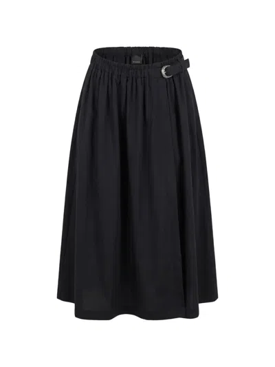 Pinko Calimera Buckle-strap Skirt In Black