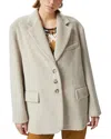 Pinko Alpaca-blend Blazer In Cement Beige