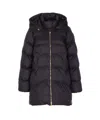 Pinko Padded Removable-hood Coat In Black