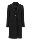 Pinko 'cambogia' Coat With Back Vent And Buttoned Cuffs In Black