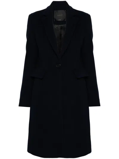 Pinko Single-breasted Coat In Blue