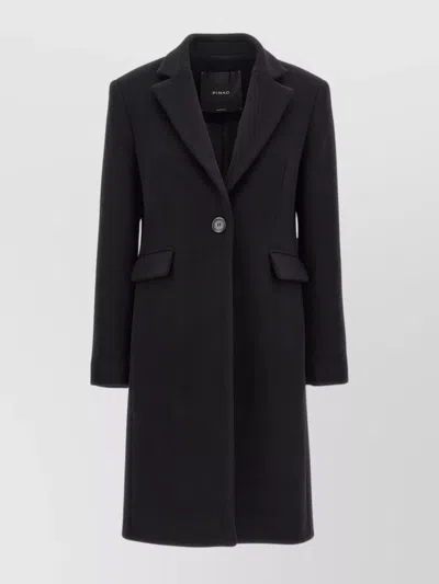 Pinko 'cambogia' Coat With Back Vent And Buttoned Cuffs In Schwarz