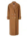 Pinko Long Double-breasted Wool-blend Cloth Coat In Brown