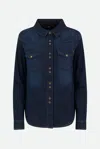 Pinko Camicia In Denim Blu In Blu