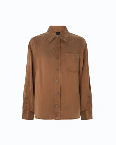 Pinko - Camicia In Twill Mano Pesca - 50 In Brown