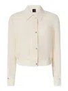 Pinko Chemisier Léger Façon Bomber En Crêpe Georgette In White