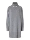 Pinko Short Wool And Cashmere Dress In Gray