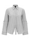 Pinko Striped Collar Shirt With Adjustable Ties