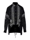 Pinko Bandana Print Button-down Shirt With Adjustable Hem In Black