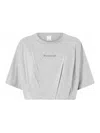 Pinko Short And Loose T-shirt With Logo Embroidery In Grey
