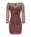 Pinko Camouflage-pattern Ruched Minidress In Brown