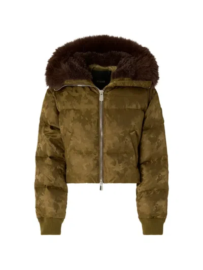 Pinko Camouflage-pattern Puffer Jacket In Green