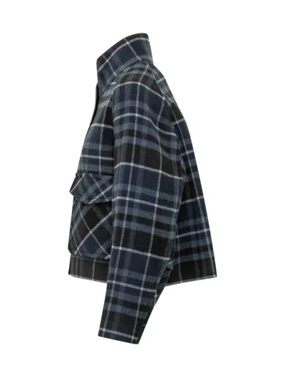 Pinko Campanula Caban Coat In Mult.nero Blu