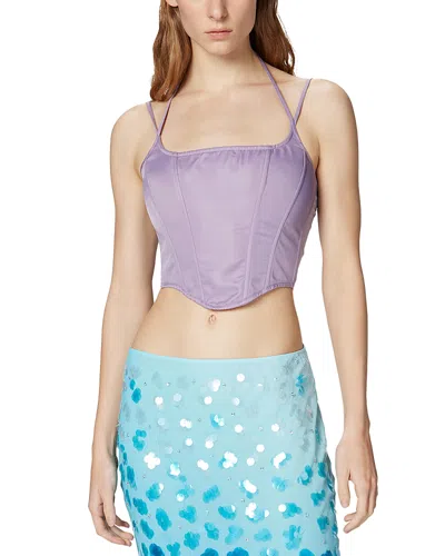 Pinko Canarino Double Strap Bustier In Purple Chalk