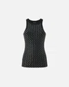 Pinko Fitted Sleeveless Top Featuring Stud Embellishments In Black