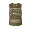 Pinko Crochet Vest In Brown