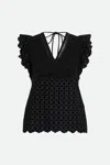Pinko Canotta Nera In Nero